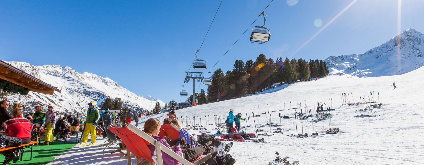 Skifahren im Skigebiet Sölden